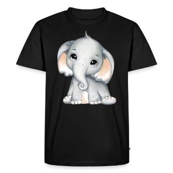 Bébé Éléphant Drôle de doux T-shirt idée cadeau - T-shirt Premium bio Homme - noir - Devant - Nico (187cm)