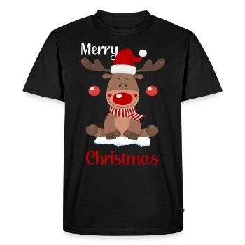 Joyeux Noël Rennes Noël - T-shirt Premium bio Homme - noir - Devant - Nico (187cm)