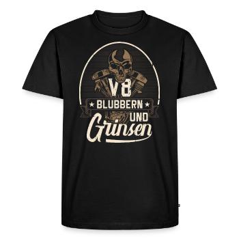 V8 - Blubbern und grinsen - Männer Premium Bio T-Shirt - Schwarz - Vorne - Nico (187cm)