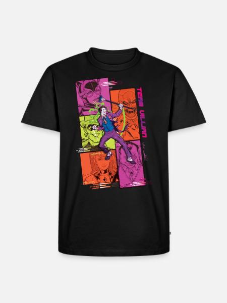 Batman Team Villain med Joker och Comic Panels - Ekologisk premium-T-shirt herr - svart