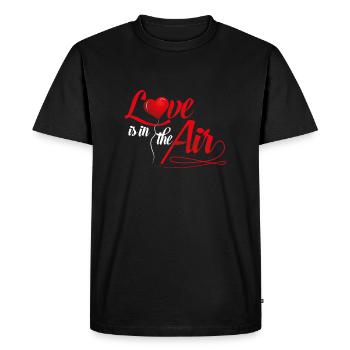 LOVE is in the air - love heart romance relationship - Men's Premium Organic T-Shirt - black - Front - Nico (187cm)