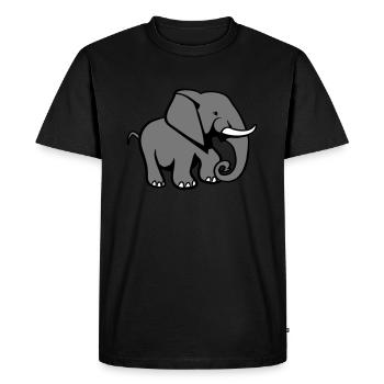 Animal de l'éléphant - T-shirt Premium bio Homme - noir - Devant - Nico (187cm)