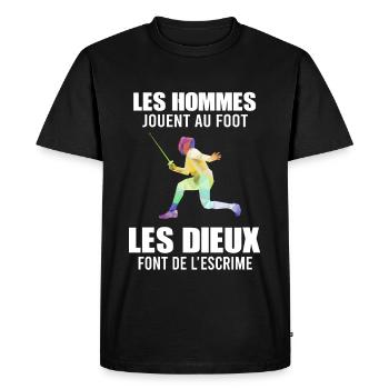 Cadeau drôle escrime escrimeur - T-shirt Premium bio Homme - noir - Devant - Nico (187cm)