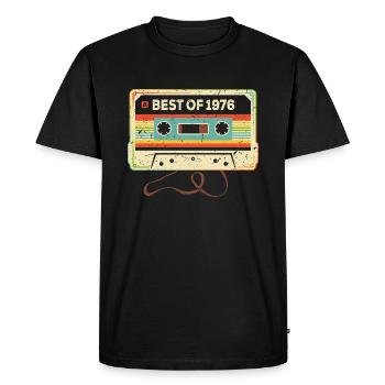 Best of 1976 Mixtape 45th Birthday Cassette - Men's Premium Organic T-Shirt - black - Front - Nico (187cm)