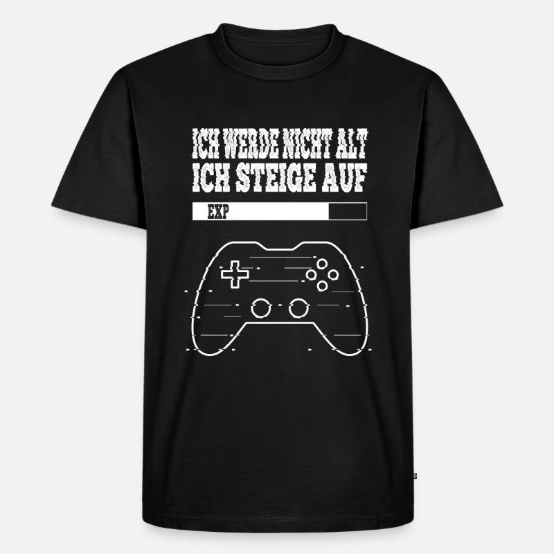 LVL UP - Männer Premium Bio T-Shirt - Schwarz