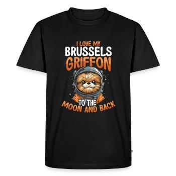 Dog Owner Puppy Lover Dog Brussels Griffon - Men's Premium Organic T-Shirt - black - Front - Nico (187cm)
