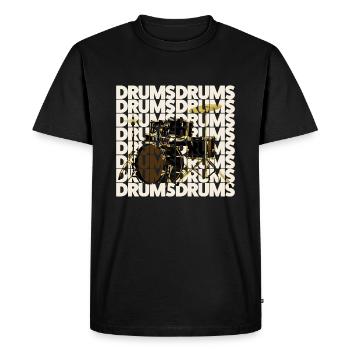 batterie - T-shirt Premium bio Homme - noir - Devant - Nico (187cm)