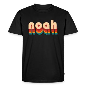Retro Noah Name - Men's Premium Organic T-Shirt - black - Front - Nico (187cm)