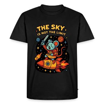 Spacemouse on rocket - Sky is not the limit - Men's Premium Organic T-Shirt - black - Front - Nico (187cm)