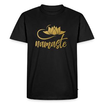 Namaste yoga lotus fleur esprit yoga conscience - T-shirt Premium bio Homme - noir - Devant - Nico (187cm)