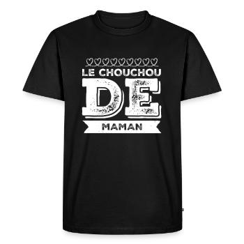 Le chouchou de maman cadeau humour fils favori - T-shirt Premium bio Homme - noir - Devant - Nico (187cm)