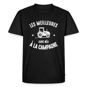 Les meilleures sont nés à campagne humour tracteur - T-shirt Premium bio Homme - noir - Devant - Nico (187cm)