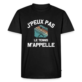 Je peux pas le tennis m'appelle humour sport drôle - T-shirt Premium bio Homme - noir - Devant - Nico (187cm)