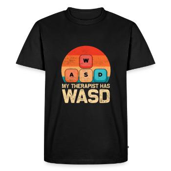 Mon thérapeute a WASD Funny PC Gamer Quote Vintage - T-shirt Premium bio Homme - noir - Devant - Nico (187cm)