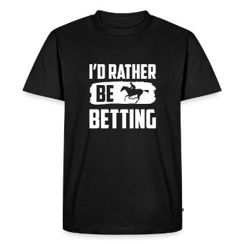 Amateurs de paris sur les courses sur les hippodromes - T-shirt Premium bio Homme - noir - Devant - Nico (187cm)
