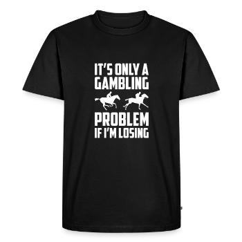 Amateurs de paris sur les courses sur les hippodromes - T-shirt Premium bio Homme - noir - Devant - Nico (187cm)