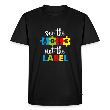 Autism Awareness Clothing - Men's Premium Organic T-Shirt - black - Front - Nico (187cm)
