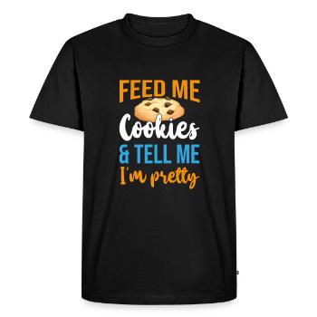 Nourrissez-moi des cookies Dites-moi que je suis jolie, Kekse - T-shirt Premium bio Homme - noir - Devant - Nico (187cm)