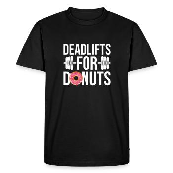 Soulevé de terre pour beignets - Beignet d’haltérophilie - T-shirt Premium bio Homme - noir - Devant - Nico (187cm)