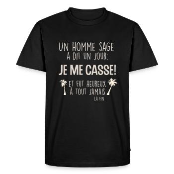 idee depart collegue de travail humour f - T-shirt Premium bio Homme - noir - Devant - Nico (187cm)