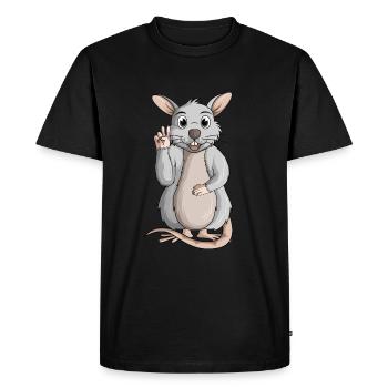Rats Rats domestiques Rat Dames Enfants Filles - T-shirt Premium bio Homme - noir - Devant - Nico (187cm)