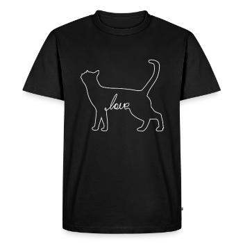 Les chats aiment les amoureux des chats Chatons Dames - T-shirt Premium bio Homme - noir - Devant - Nico (187cm)