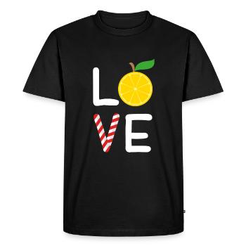 Love Lemonade - Entreprise de jus de citron - T-shirt Premium bio Homme - noir - Devant - Nico (187cm)
