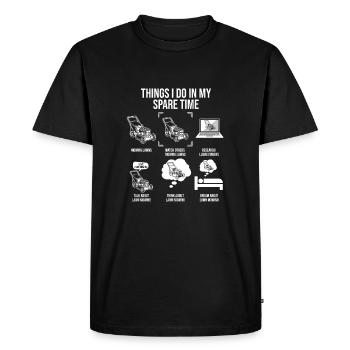 Ce que je fais pendant mon temps libre, tonte de pelouse amusante - T-shirt Premium bio Homme - noir - Devant - Nico (187cm)
