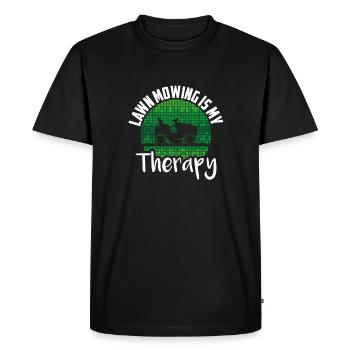 La tonte de pelouse est ma thérapie - Funny Lawn Keeper - T-shirt Premium bio Homme - noir - Devant - Nico (187cm)