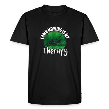 La tonte de pelouse est ma thérapie - Funny Lawn Keeper - T-shirt Premium bio Homme - noir - Devant - Nico (187cm)