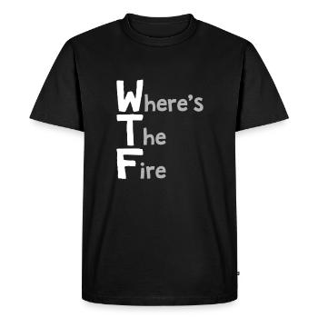Où est le feu, drôle de lutte contre les incendies - T-shirt Premium bio Homme - noir - Devant - Nico (187cm)