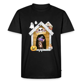Halloween Chihuahua Chien Sorcière - T-shirt Premium bio Homme - noir - Devant - Nico (187cm)