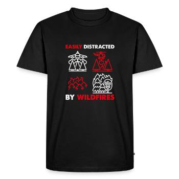 Facilement distrait par les feux de forêt, service d’incendie - T-shirt Premium bio Homme - noir - Devant - Nico (187cm)