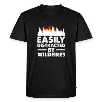 Facilement distrait par les feux de forêt - T-shirt Premium bio Homme - noir - Devant - Nico (187cm)