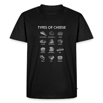 Types de fromage, drôle d’amateur de fromage - T-shirt Premium bio Homme - noir - Devant - Nico (187cm)