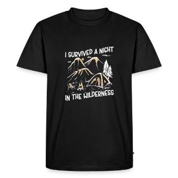 J’ai survécu à une nuit dans la nature, tente de camping - T-shirt Premium bio Homme - noir - Devant - Nico (187cm)