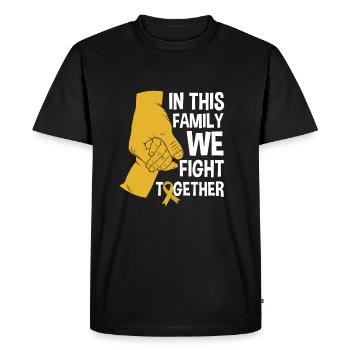 In This Family We Fight Together, Kids Cancer - Men's Premium Organic T-Shirt - black - Front - Nico (187cm)