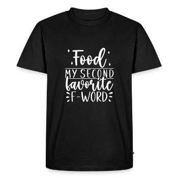 Mon deuxième mot préféré Fun Food Lover - T-shirt Premium bio Homme - noir - Devant - Nico (187cm)
