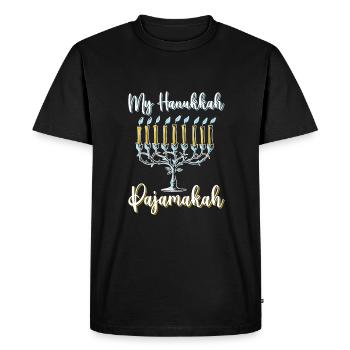 My Hanukkah Pajamakah - Menorah Lights Hanukkah - T-shirt Premium bio Homme - noir - Devant - Nico (187cm)
