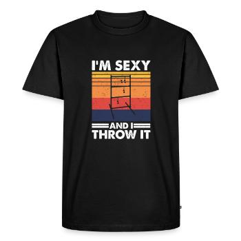 Je suis sexy et je le lance, joueur de ballon d’échelle Lustig - T-shirt Premium bio Homme - noir - Devant - Nico (187cm)