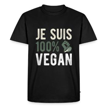 Je suis 100% vegan - T-shirt Premium bio Homme - noir - Devant - Nico (187cm)