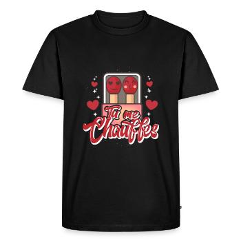 Tu me chauffes Idee Amour Pour St - T-shirt Premium bio Homme - noir - Devant - Nico (187cm)