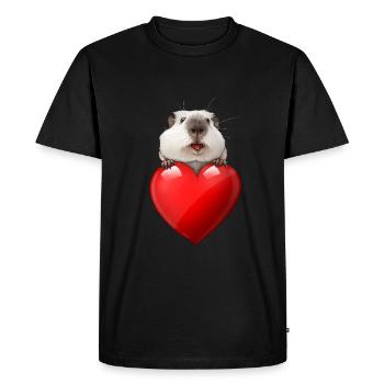Un cœur pour les cobayes californiens - T-shirt Premium bio Homme - noir - Devant - Nico (187cm)