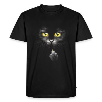 Cheeky Bombay Cat Middle Finger House Cat - T-shirt Premium bio Homme - noir - Devant - Nico (187cm)