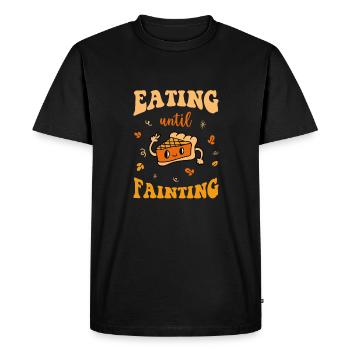 Eating Until Fainting, Fun Thanksgiving Family - Men's Premium Organic T-Shirt - black - Front - Nico (187cm)