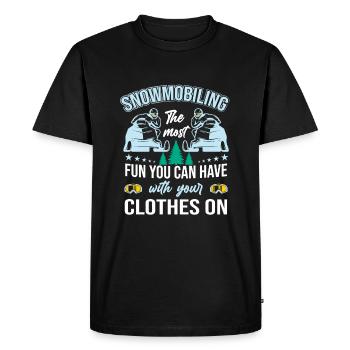 The most fun you have with clothes on, snowmobile - Men's Premium Organic T-Shirt - black - Front - Nico (187cm)