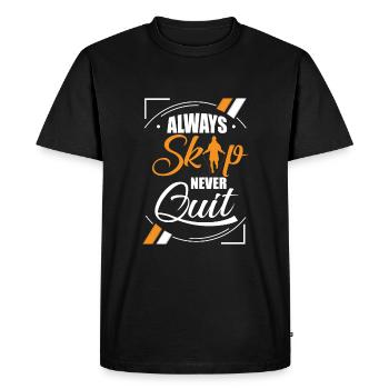 Toujours sauter ne jamais abandonner - Amateurs de corde à sauter - T-shirt Premium bio Homme - noir - Devant - Nico (187cm)
