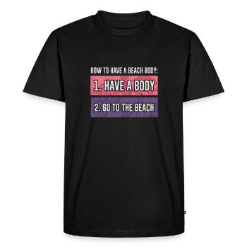 How to have a beach body, beach holiday - Men's Premium Organic T-Shirt - black - Front - Nico (187cm)
