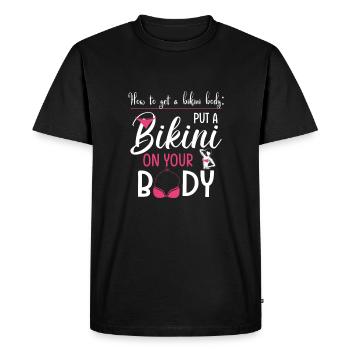 How To Get A Bikini Body, Beach Holiday - Men's Premium Organic T-Shirt - black - Front - Nico (187cm)