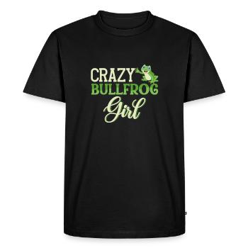 Crazy Bullfrog Girl, Amoureux des grenouilles - T-shirt Premium bio Homme - noir - Devant - Nico (187cm)